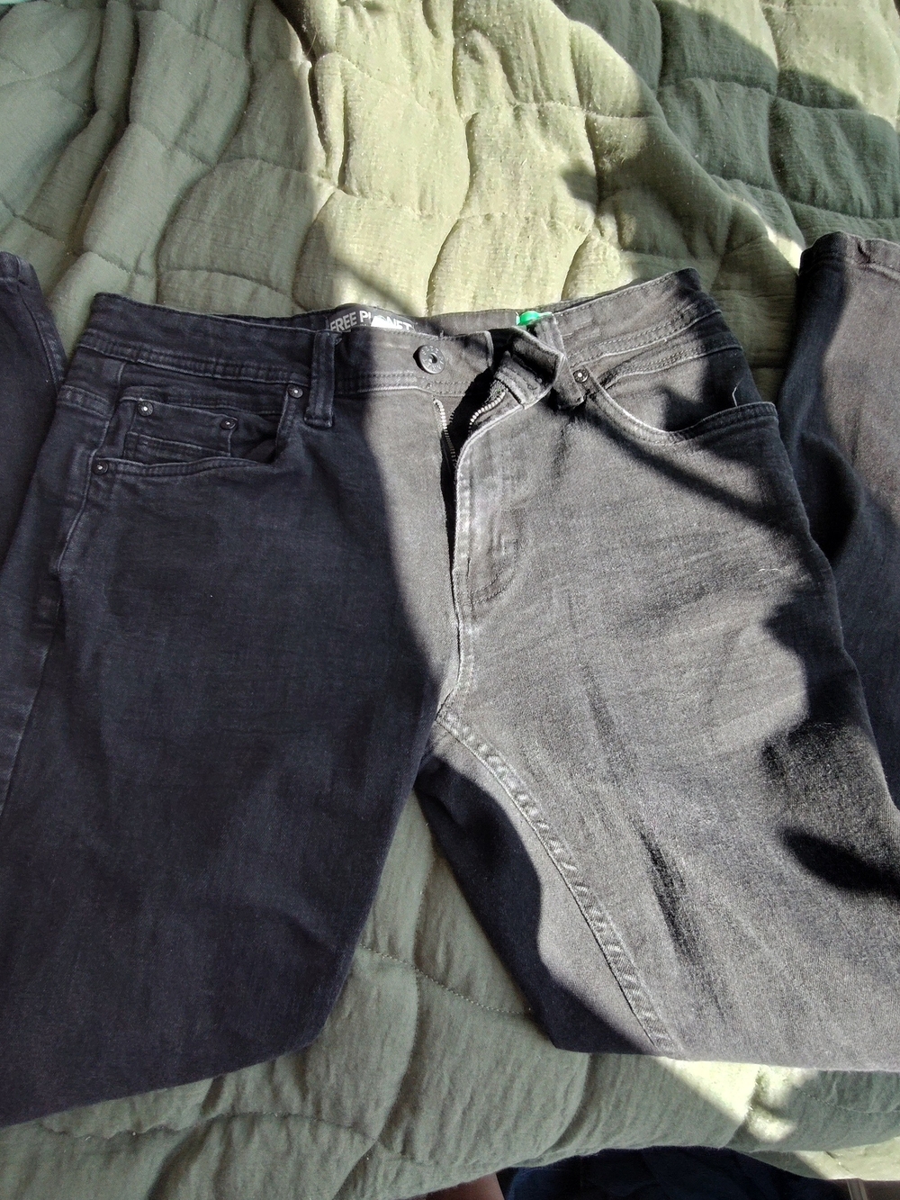 Men's Black Jeans - (Free Planet) Slim Fit